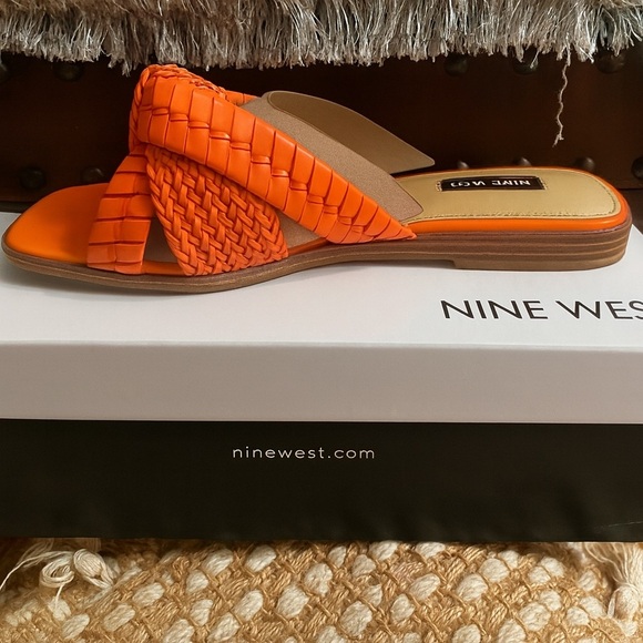 Nine West Shoes - Nine West Olson 3 Slide Sandals Women’s Size 6 *Bright Orange* NEW With Box